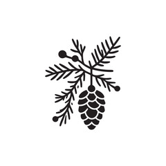 Vintage Pine Cone with Leaf Branch Logo design.