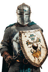 Isolated Knight with Shield