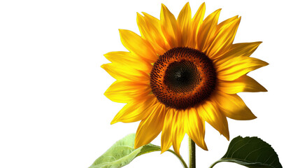 Naklejka premium Sunflower blooming with transparent background showing its beauty and vibrancy