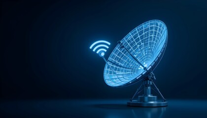 A internet system with dish where signal are passing through it