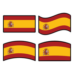 Spain flag wave vector illustration modern simple design