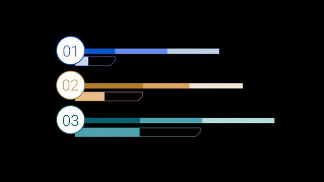 Infographic with numbered bullet points and steps with alpha channel