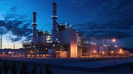 Gas turbine electrical power plant with in Twilight Generative AI