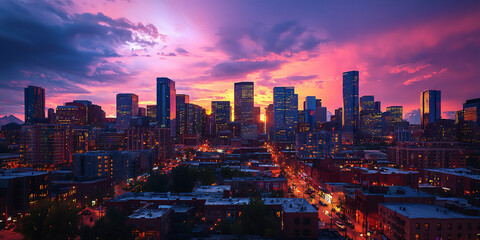  denver cityscape wallpaper,