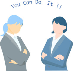 Success - employment - new employee - working woman - business person woman - vector simple illustration set