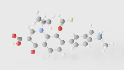 garenoxacin molecule 3d, molecular structure, ball and stick model, structural chemical formula antibiotics