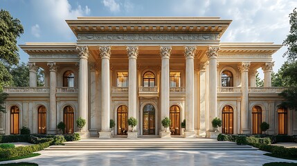 Obraz premium Marble Greek Portico Neoclassical Grand Structure high resolution hd art