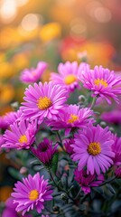 Fototapeta premium The tiny droplets sparkle like tiny jewels, enhancing the flowers’ natural beauty and freshness.