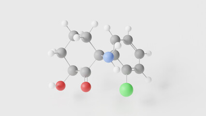 hydroxynorketamine molecule 3d, molecular structure, ball and stick model, structural chemical formula antidepressants