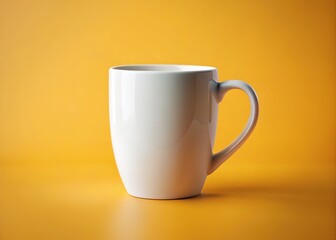 Stylish ceramic mug mockup, ideal for branding and home décor.  Blank, modern design for coffee, tea, or any hot drink.
