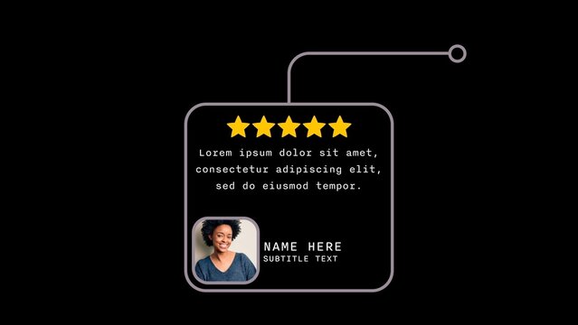 Call Out Testimonial Review Pop Up with Stars & Image