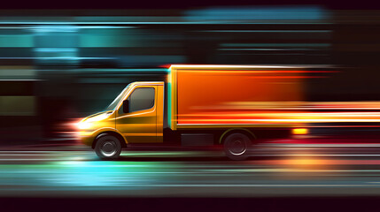 truck motion graphic with blurred background effect 