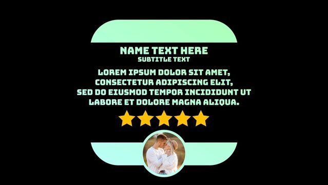 Gradient Modern Review Testimonial with Stars & Image