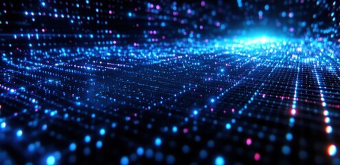 Obraz premium A computer generated image of a bright light in a dark background