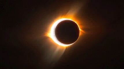 Obraz premium Total Solar Eclipse, Dark Sky, Sun, Dramatic View