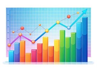 Fototapeta premium Financial performance; dynamic sales chart.