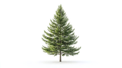 Obraz premium Lush evergreen tree isolated background nature photography bright environment centered view tranquil concept
