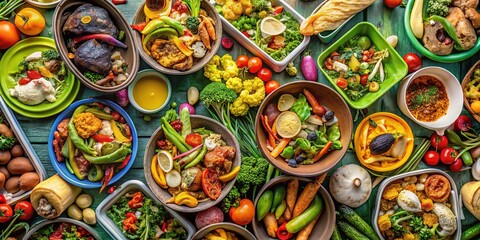 Fototapeta premium Sustainable dining. Waste management images.