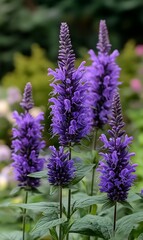 Obraz premium a painting of purple flowers
