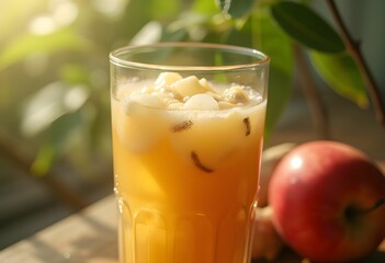 Fototapeta premium Cold-Pressed Apple Ginger Juice