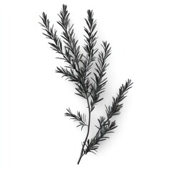 Fototapeta premium Isolated Rosemary Branch, Studio Shot, White Background