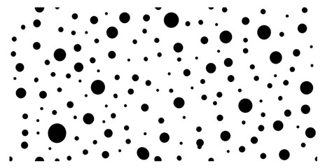 random black polka dots seamless vector background