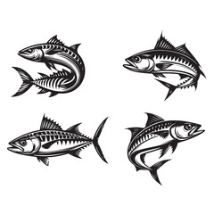 Illustration of fish (mackerel) seafood vector