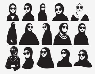 Silhouette of Woman in Hijab with Abaya