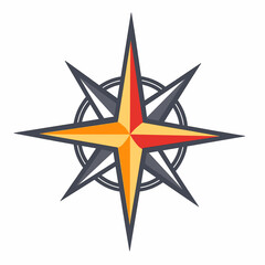 Obraz premium Colorful compass design on white background, guidance and direction