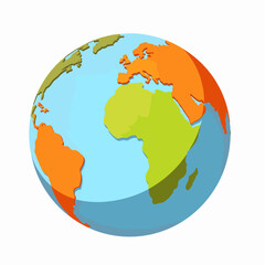 Naklejka premium Colorful 3d globe on white background, global awareness