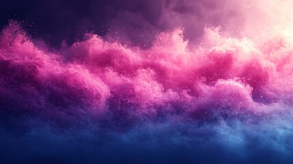 Fototapeta premium Ethereal Waves of Pink and Purple Watercolor Clouds Illuminated by Soft Light in a Dramatic Sky