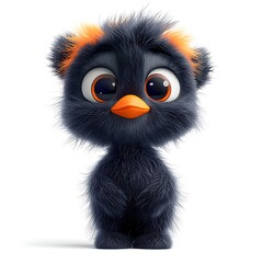 Cute fluffy chick digital art