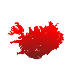 Map of Iceland, sign silhouette. World Map Globe. Vector Illustration isolated on transparent background. Europe continent.