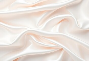 Obraz premium Abstract flowing white silk fabric, smooth elegant satin waves, soft texture background, crease, abstract
