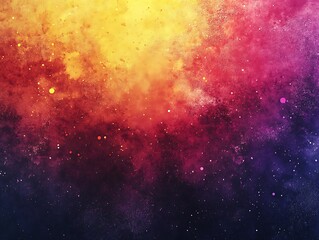 Naklejka premium Abstract watercolor painting depicting cosmic space with colorful hues and dots