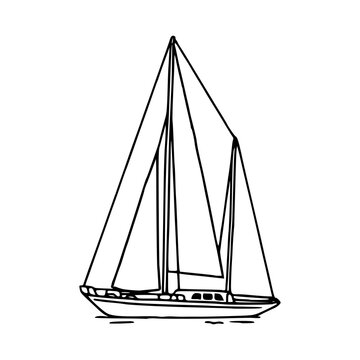 ketch rigged sailboat outline