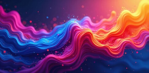 Obraz premium Vibrant, swirling abstract shapes Dynamic color gradients, fluid forms , amorphous, abstract art