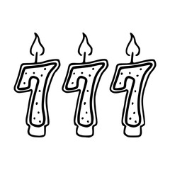 set of 7 shaped birthday candles vector design