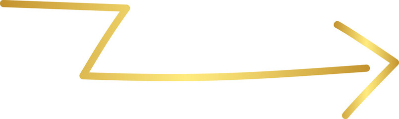 Obraz premium Gold Hand Drawn Arrow