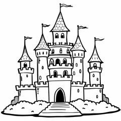 Obraz premium Castle white black art design