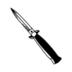 switchblade knife outline graphic