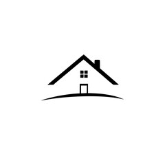 Minimalist Black House Icon on White Background: A Simple Representation of Home, Real Estate, and Property.