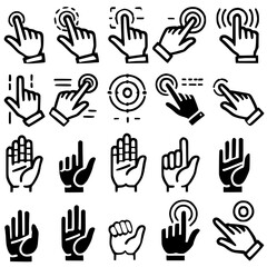 hand point gestures set hands click cursor vector illustration in svg isolated