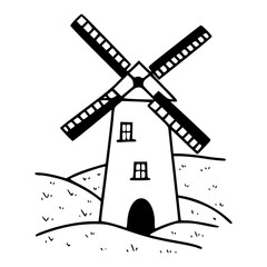 simple Windmill sketch vector