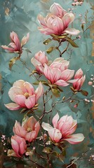 Gentle lighting adds depth and warmth, bringing out the intricate details of the blossoms and background.