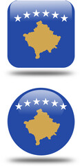 square and circular 3d look flag of kosovo