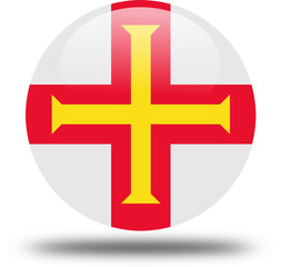 Obraz premium guemsey flag -- 3D Circular Icon, High-Resolution PNG National Symbol for Web and Print 