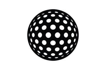 Silhouette of a classic golf ball vector art illustration.eps
