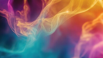 Obraz premium Abstract colorful smoke waves in vibrant blue, orange, and purple hues