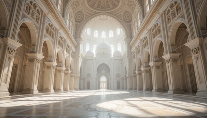 Obraz premium Grand hall of light with dome in palace. For history, religion, architecture use